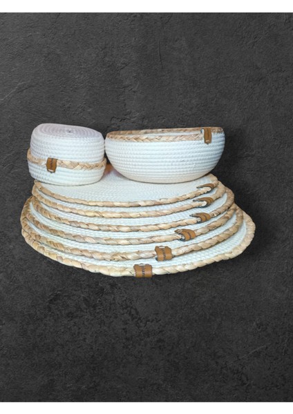 Tuğba Hand Made supla Runner.6 Kişilik 8 Parça Supla Takımı Amerikan Servisi Sofra Düzenleyici modelleri