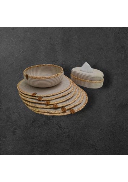 Tuğba Hand Made supla Runner.6 Kişilik 8 Parça Supla Takımı Amerikan Servisi Sofra Düzenleyici