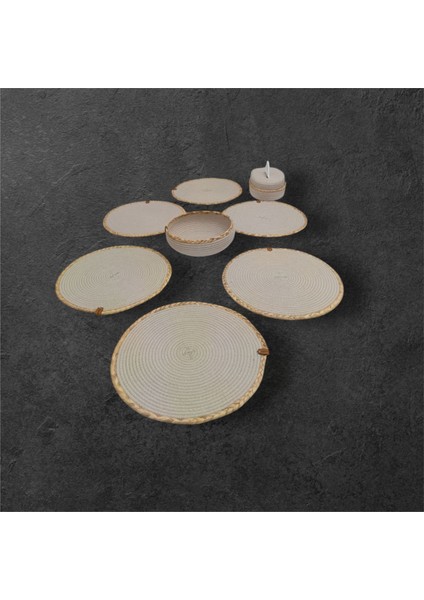 Tuğba Hand Made supla Runner.6 Kişilik 8 Parça Supla Takımı Amerikan Servisi Sofra Düzenleyici fiyatları