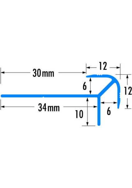 Alüminyum Merdiven Profili 8,5mm (Pvc Için Çift Taraflı Merdiven Burun) BOY3MT modelleri