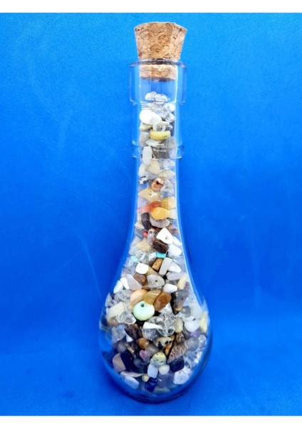 Sertifikalı Tüp Şişede Karışık Doğal Taş 15 x 5 cm Delikli Doğal Taş