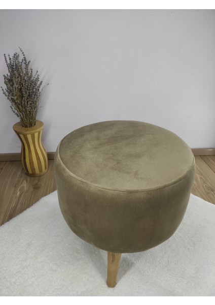 Açık Kahverengi Babyface Yuvarlak Puf ,dekoratif Retro Gürgen Ayaklı Puf ,makyaj Pufu fiyatları