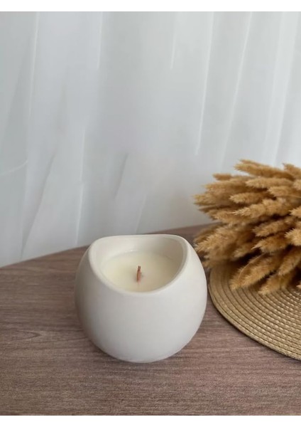 Metrashop Ahşap Fitilli Soya Mumu - Dekoratif Kavanoz