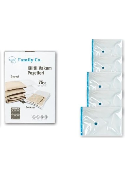Co. Vakumlu Hurç Poşet Setleri 5 Parça 50X70-2, 60X80-2, 80X100-1