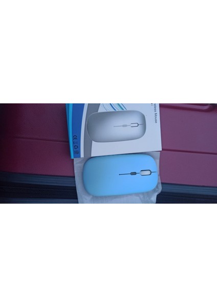 Brijo Sessiz Tıklama Şarjlı Çift Modlu Bluetooth Kablosuz 2.4ghz Açik mavi Mouse