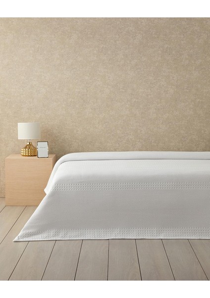 Metrashop Home Almina Pamuklu Çift Kişilik Pike Beyaz