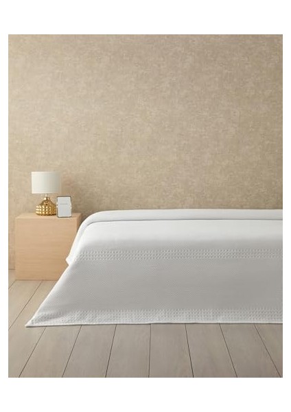 Metrashop Home Almina Pamuklu Çift Kişilik Pike Beyaz
