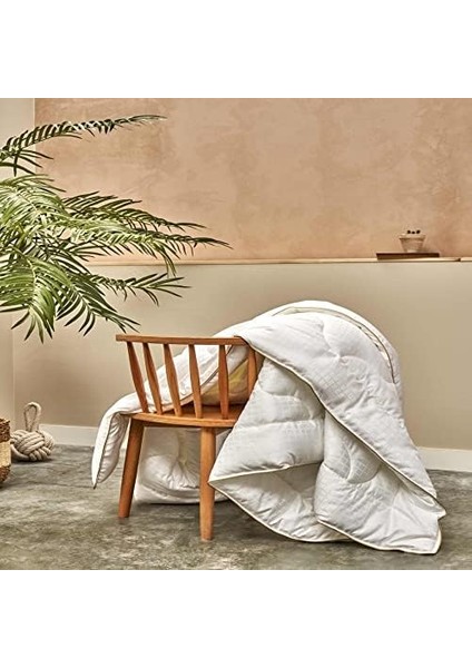 Metrashop Elegance Düz Dış KUMAŞ: Pamuk, Iç Dolgu: Mikrojel Yorgan, Beyaz, Çift Kişilik