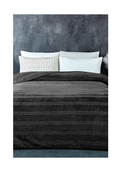 Metrashop Supersoft Yumuşak Çift Kişilik Battaniye 180 x 230 cm Antrasit