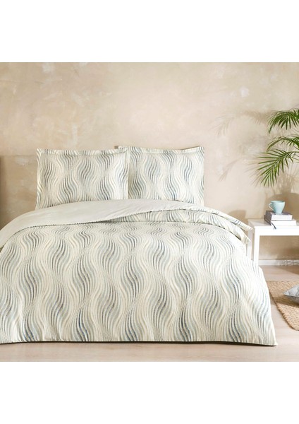 Metrashop Montana DESENLI Pamuk Saten Nevresim Takımı, Bej, Çift Kişilik (Nevresim: 200 x 220 cm /çarşaf: 230 x 260 cm / 2 Adet Yastık Kılıfı: 50 x 70 cm )