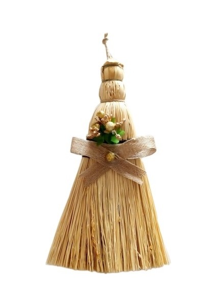 Yaldızlı Çiçekli Dekoratif Süpürge Duvar Süsü Tdrtr