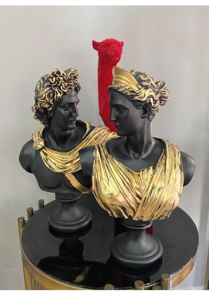 Afrodit ve Apollon Ikili Heykel Takım Büst