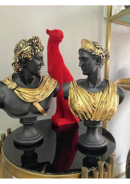 Afrodit ve Apollon Ikili Heykel Takım Büst