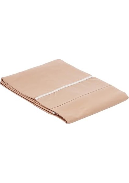 Metrashop Prestige Saten Delux DÜZ Pamuk Saten Nevresim Takımı, Cappucino, Çift Kişilik