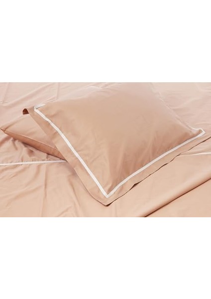 Metrashop Prestige Saten Delux DÜZ Pamuk Saten Nevresim Takımı, Cappucino, Çift Kişilik