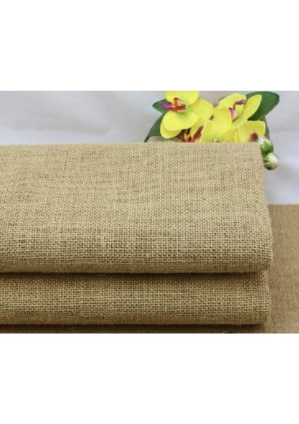 Jüt Kanaviçe 1x3 Metre 10'luk Kanaviçe Sık Dokulu Kanaviçe Telis Bezi Hasır Örtü Hobi Kumaşı