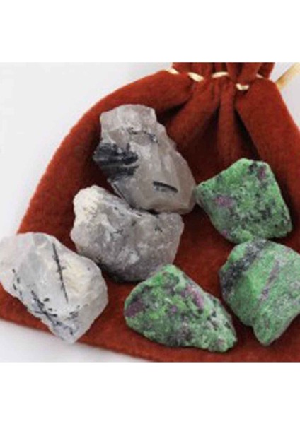Anyolit Ruby In Zoisite Taşı-Rutil Kuvars Taşı Işlenmemiş Doğal Taş Ham Kütle 2'li Set 20/30GR