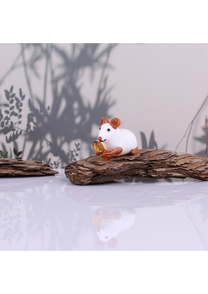 Beyaz Hamster El Yapımı Cam Biblo modelleri