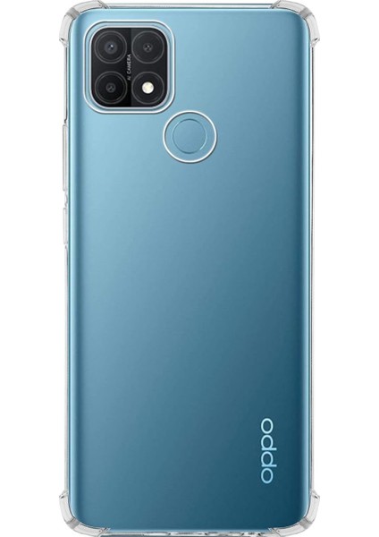 Oppo A15S Kılıf Köşe Korumalı Kılıf Şeffaf Köşeli Kılıf Slikon - Şeffaf