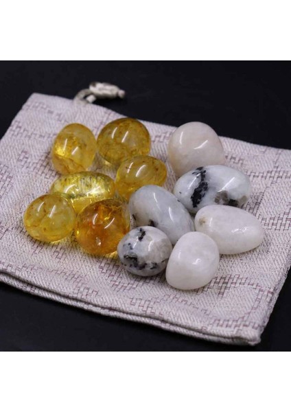 Ay Taşı-Sitrin Taşı Doğal Taş Kütle 2'li Set (Tamburlanmış/tımbıl) fiyatları