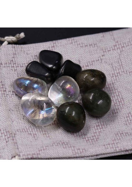 Aura Kuvars Taşı-Labradorit Taşı-Shungite Taşı Doğal Taş Kütle 3'lü Set (Tamburlanmış/tımbıl) fiyatları