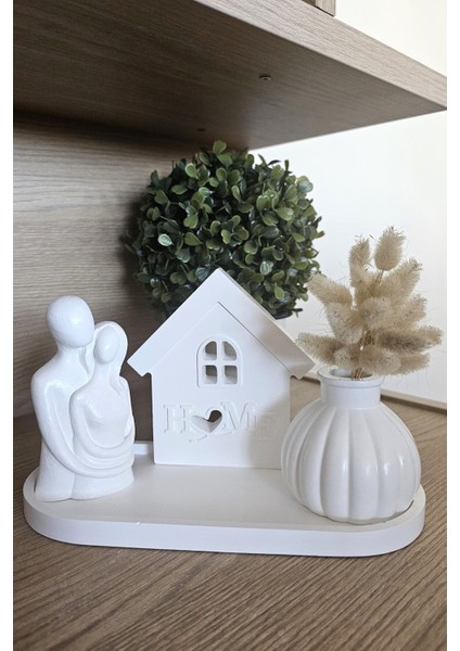 Bohem Tarz Dekoratif Biblo 4'lü Set- Sevgili Çift Figürlü Vazo Set- Home