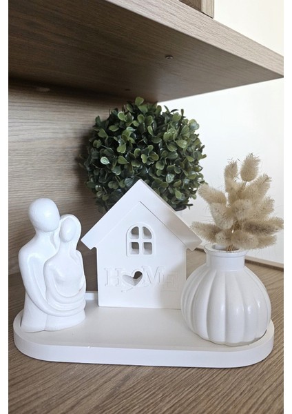 Bohem Tarz Dekoratif Biblo 4'lü Set- Sevgili Çift Figürlü Vazo Set- Home modelleri