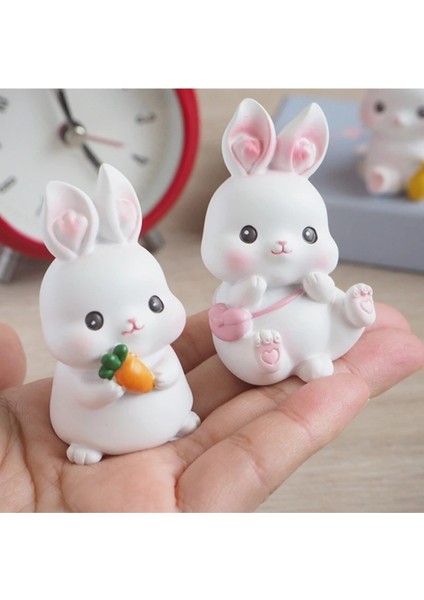 2'li Tavşan Teraryum Obje Teraryum Süsü Biblo Teraryum Malzemeleri