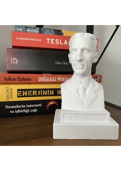 Nikola Tesla Büstü Dekoratif Obje Kitaplık Dekor Hediyelik Biblo