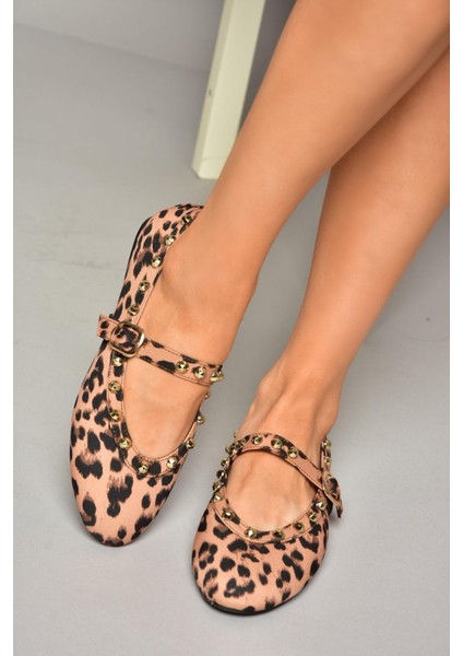 T820841104 Leopar Kumaş Kadın Babet