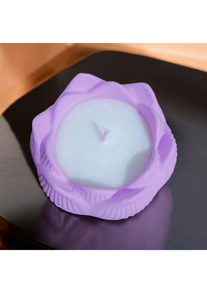 Lotus Çiçeği Soya Mumu Şeker Pembe Beton Mumlukta
