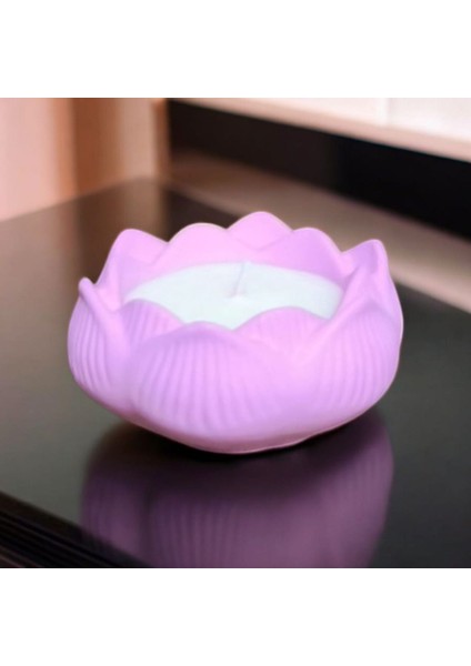 Lotus Çiçeği Soya Mumu Şeker Pembe Beton Mumlukta fiyatları