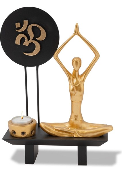 Yoga Yapan Kadın Om Sembollü Eller Havada