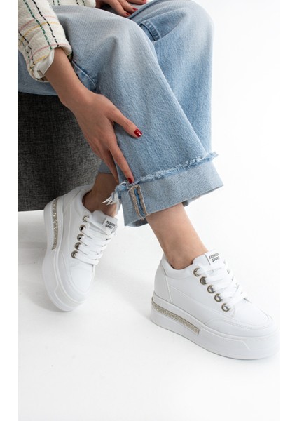 Dora Gizli Ökçe Yüksek Taban Bağcıklı Kadın Spor Ayakkabı Sneaker fiyatları