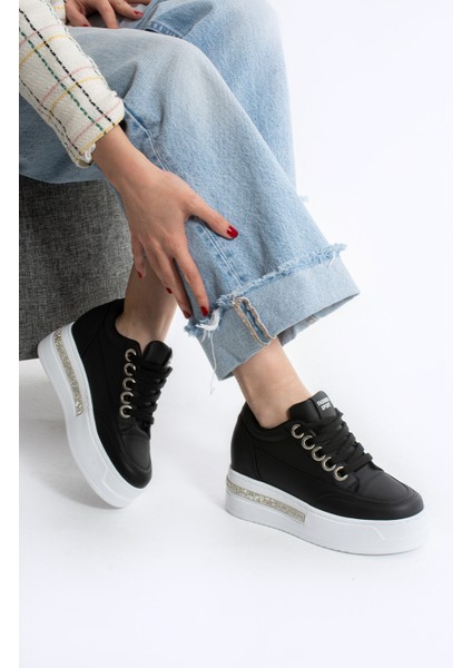 Dora Gizli Ökçe Yüksek Taban Bağcıklı Kadın Spor Ayakkabı Sneaker fiyatları