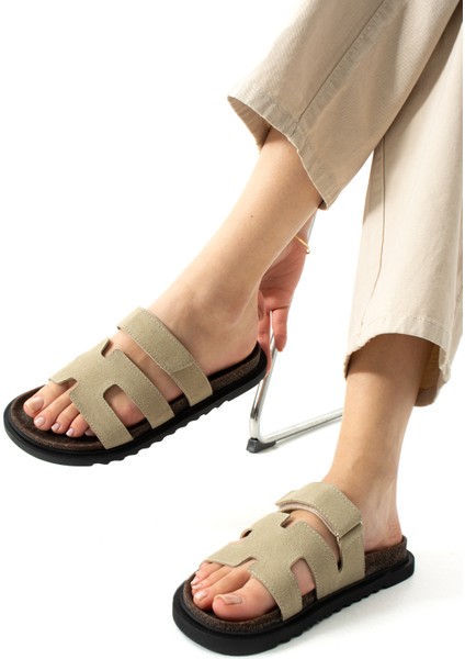 Merry Cırtlı Rahat Taban Süet Kadın Terlik