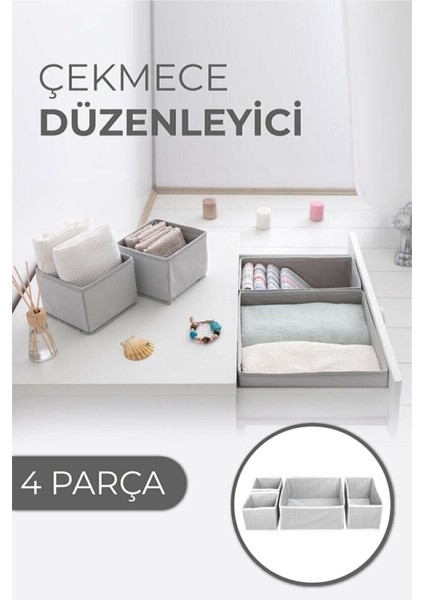 Çekmece Düzenleme Kutu Seti Organizer 4lü Set (4767) - Lisinya