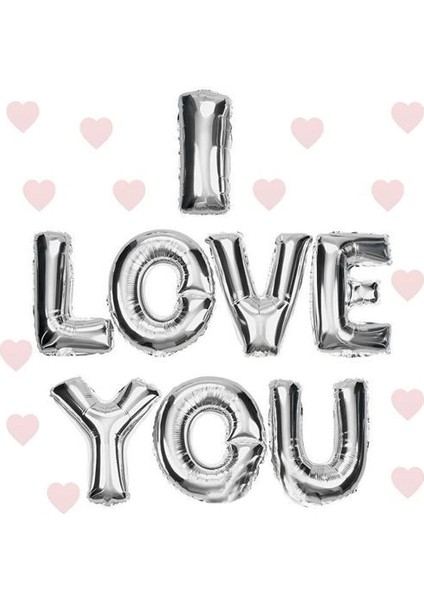 I Love You Folyo Balon Gümüş Renk 35 cm - Lisinya