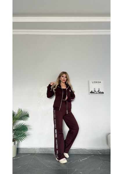 Kadın Yeni Sezon Fitilli Crop 2 Iplik Compakt Kumaş Yüksek Kalite Licralı Alt Üst Takım