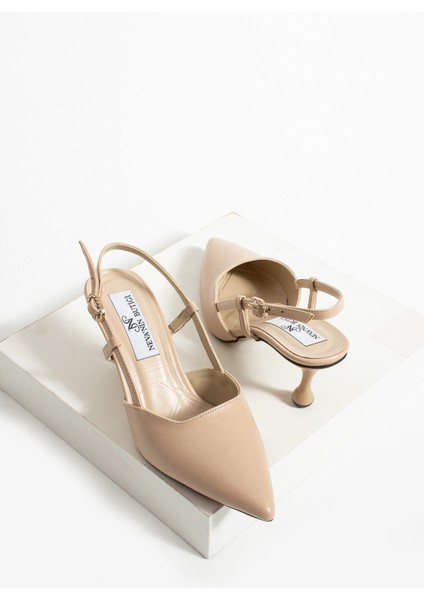 Clore Arkası Açık Sivri Burun Alçak Topuk Kadın Topuklu Ayakkabı fırsatları