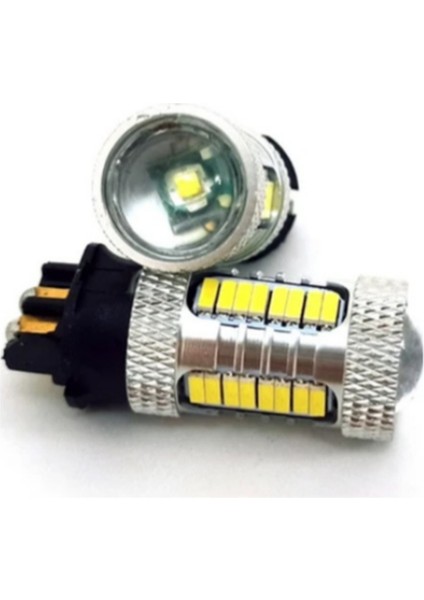 2 Adet PW24W LED 30 Ledli Mercekli Gündüz Far Ledi Beyaz