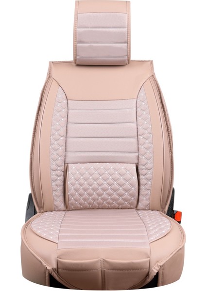 Seat Ateca Yarı Deri Platin Serisi Oto Koltuk Kılıfı Tam Set Bej