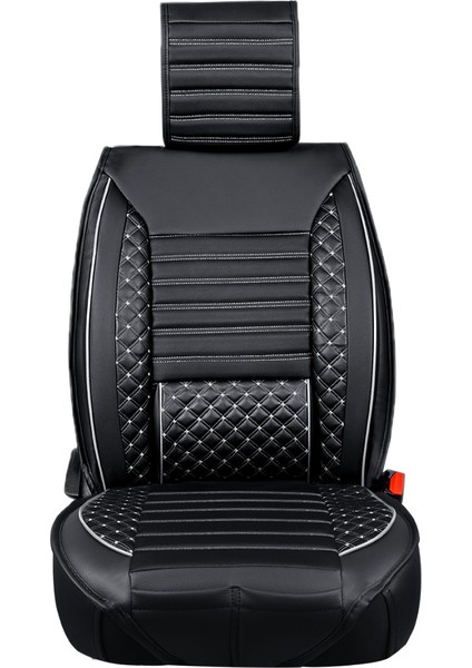 Seat Cordoba Yarı Deri Platin Serisi Oto Koltuk Kılıfı Tam Set Siyah-Beyaz