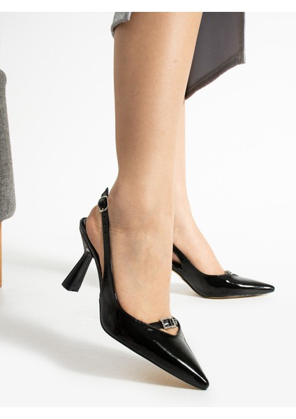 Kalimera Arkası Açık Aksesuarlı Kadın Topuklu Ayakkabı modelleri