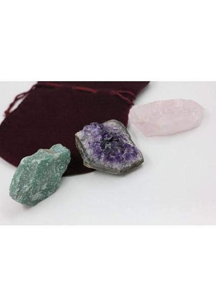 Ametist - Aventurin - Pembe Kuvars Doğal Taş Ham Kütle (30/45 Gr) (Sertifikalı) fiyatları
