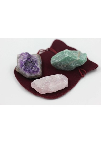 Ametist - Aventurin - Pembe Kuvars Doğal Taş Ham Kütle (30/45 Gr) (Sertifikalı) modelleri