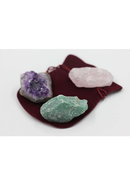 Ametist - Aventurin - Pembe Kuvars Doğal Taş Ham Kütle (30/45 Gr) (Sertifikalı) fırsatları