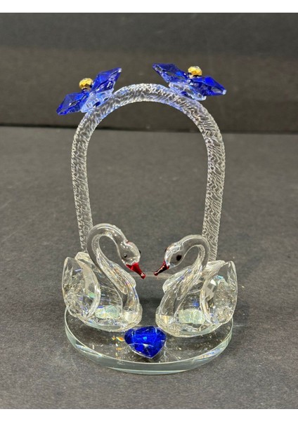 Dekoratif Kristal Cam Ikili Gökkuşağı Kuğu Gümüş K.mavi fırsatları