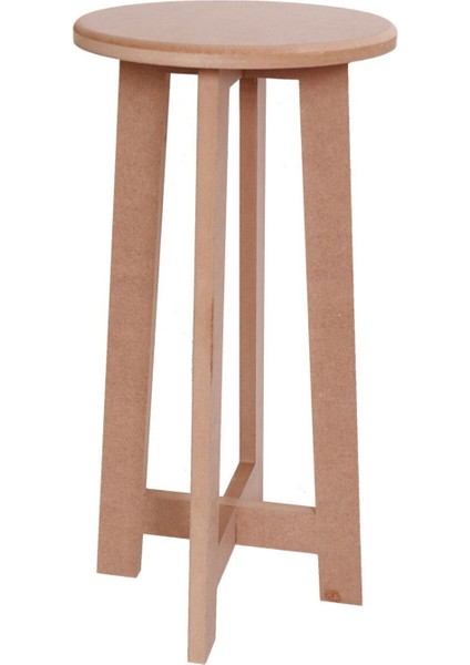 Ahşap Boyanabilir Büyük Tabure (60 x 30 x 30)