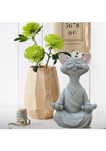Dekoratif Yoga Yapan Kedi Biblo Meditasyon Kedi Heykeli Ev Dekoru fırsatları
